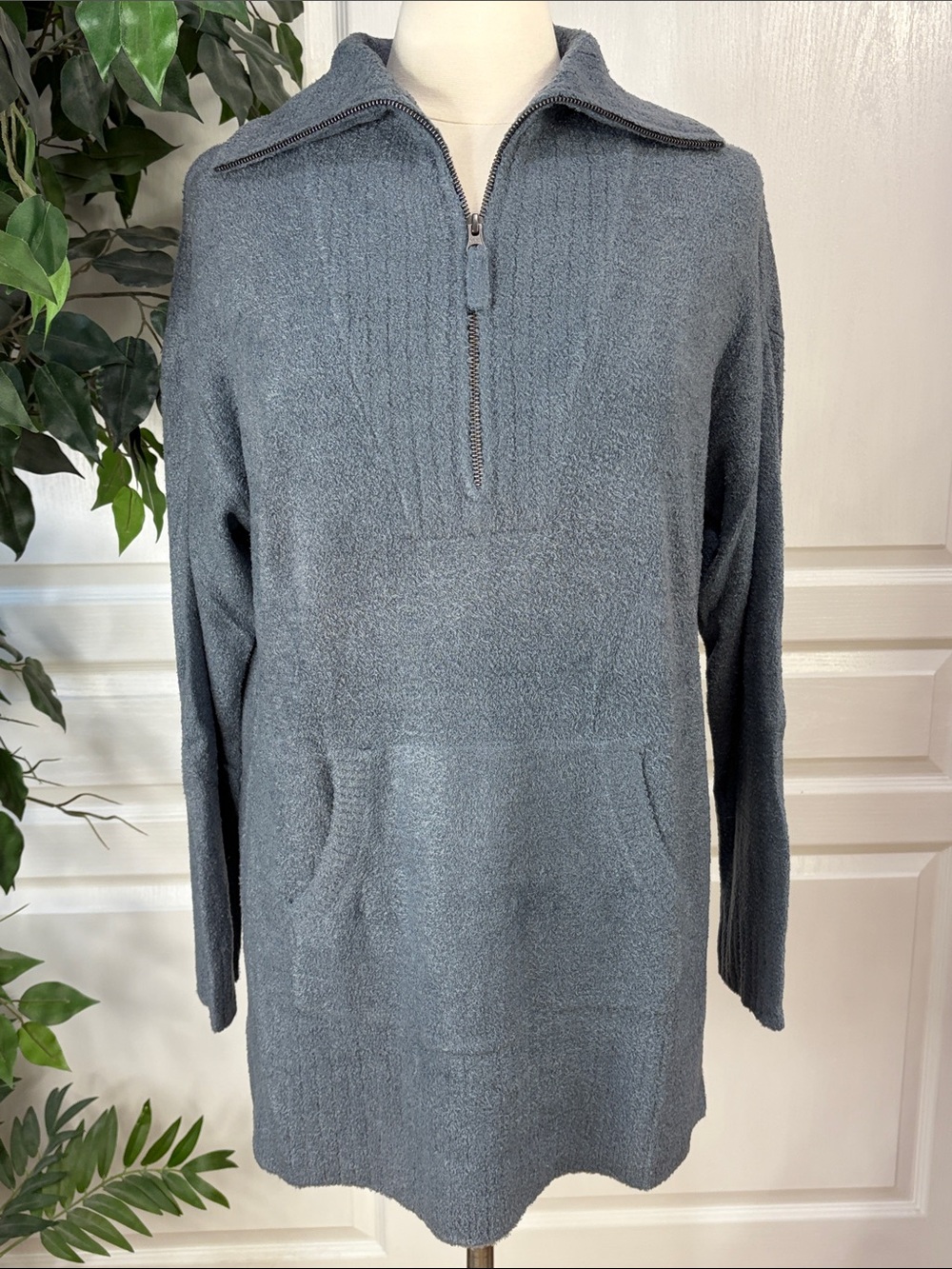 Barefoot Dreams CozyChic Lite Half Zip Tunic ~ Deep Ocean
